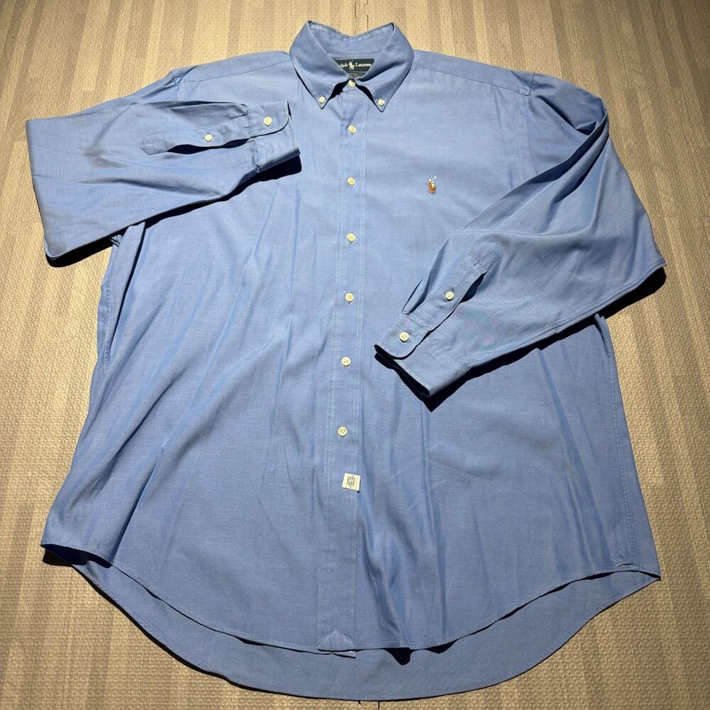 Ralph Lauren Yarmouth Men’s 16.5 34 Blue Pinpoint Oxford Button Down Shirt
